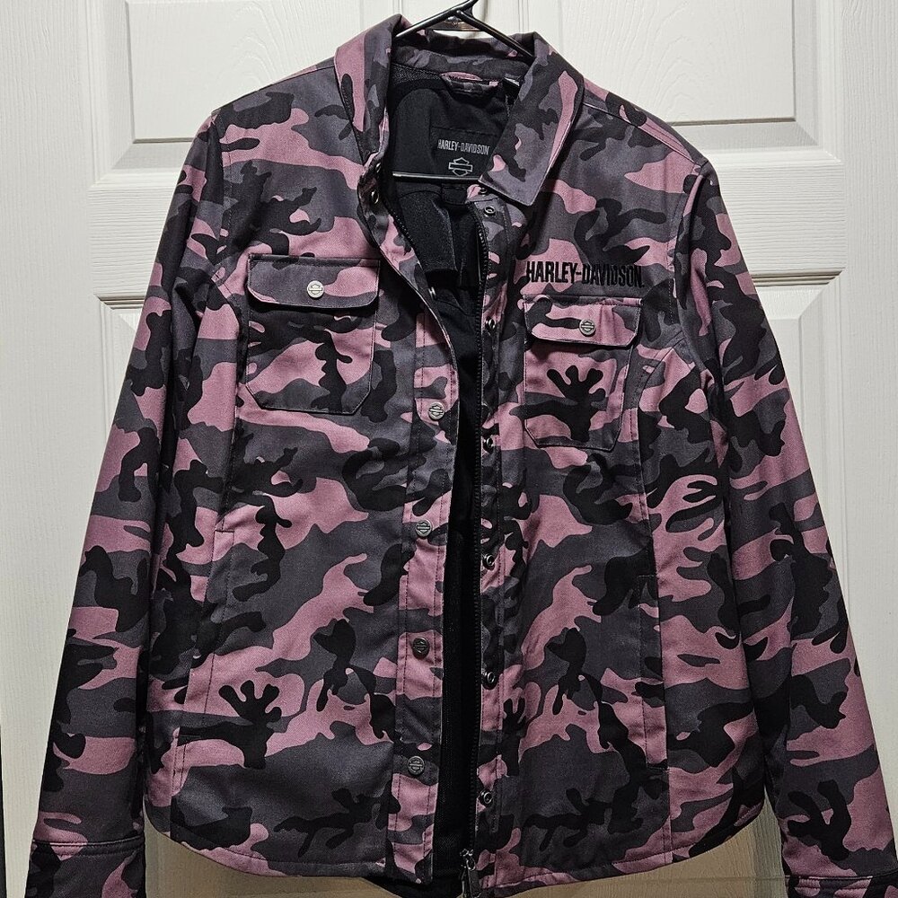 Harley-Davidson® Women's Operative Riding Shirt Jacket - Purple Camo 2XL NWT